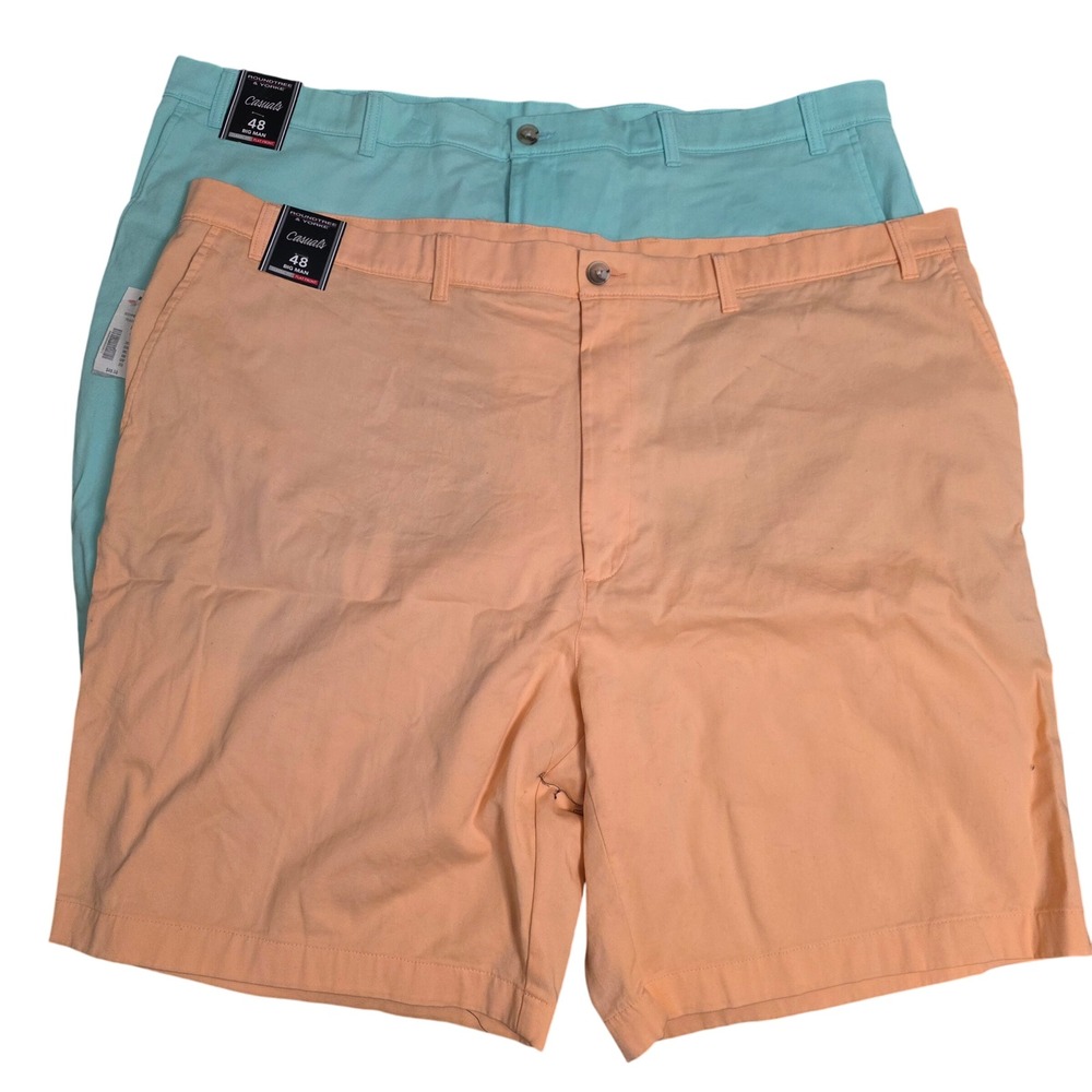 NEW Roundtree & Yorke Casuals Mens 48 Big Man Shorts Bundle Peach Green
